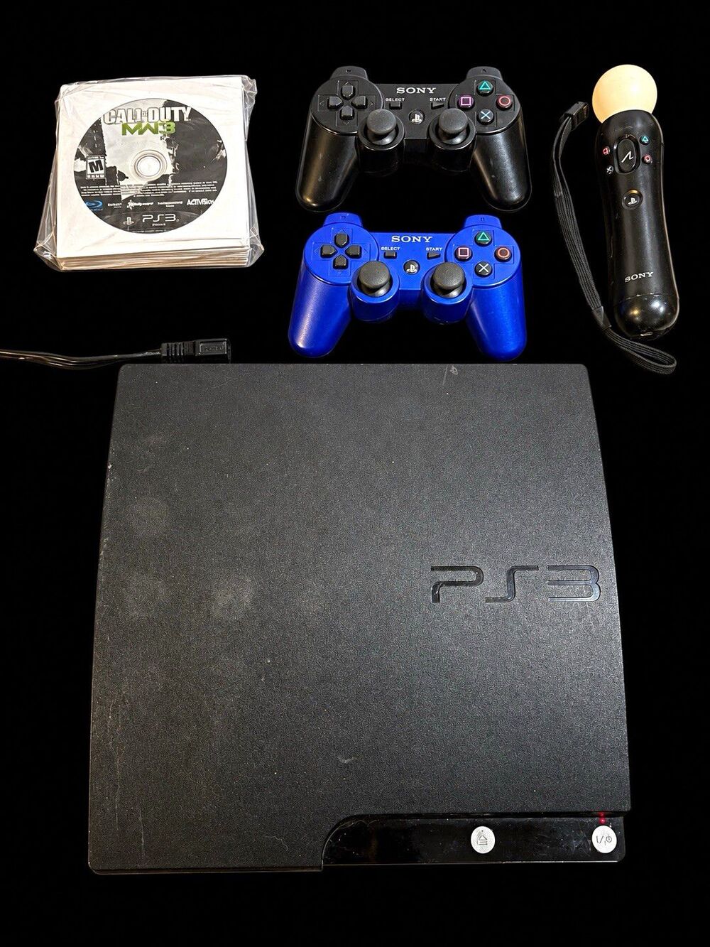 Sony PlayStation 3 CECH-2001A Console Bundle w/ 2 Controllers Move Games HDMI